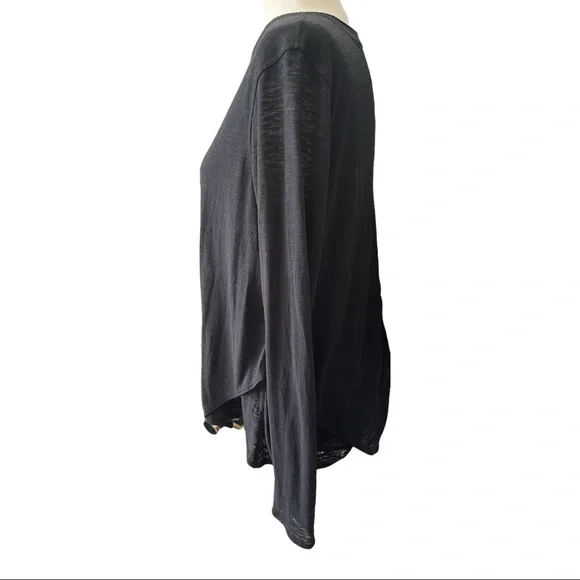 Lululemon Black Burnout Fabric Irregular Hem Top - Picture 3 of 7
